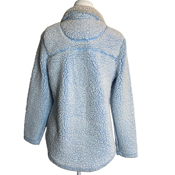 Green Tea Blue Soft Sherpa Sweater Size Medium - Picture 3 of 10